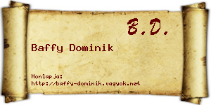 Baffy Dominik névjegykártya